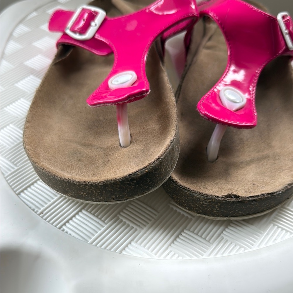Pink Thong Sandals with Buckle